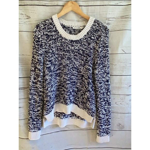 Rag & Bone Navy White Chunky Knit Pullover Crew Sweater Sz Small / P NWT $275 - Picture 3 of 8